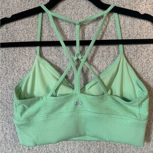 ALO Light Green Strappy Sports Bra. Size Medium. Like New!